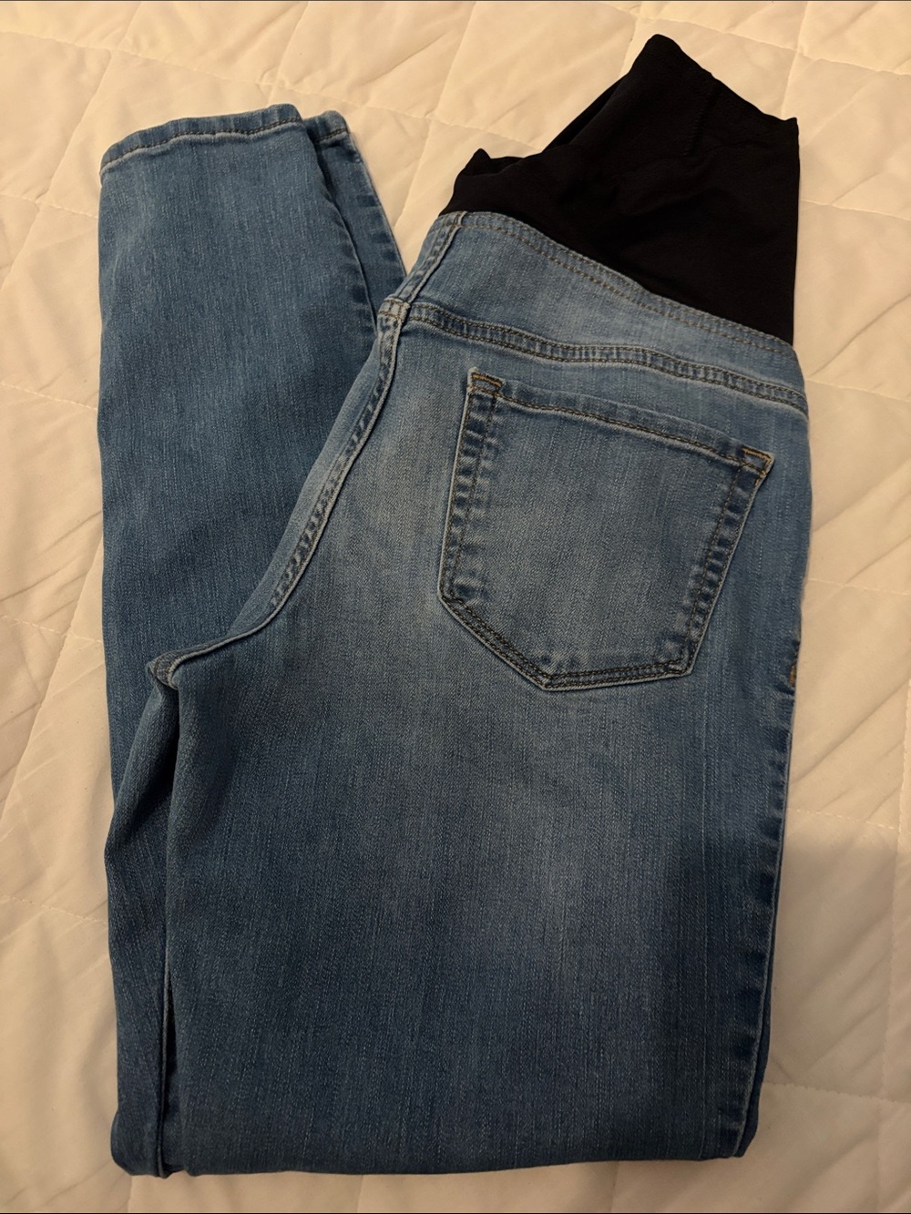 Isabel Maternity by Ingrid & Isabel Light Blue Denim Jeans with Navy Waistband
